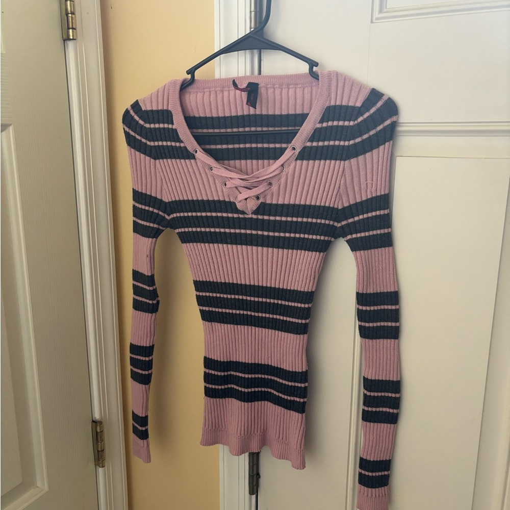 Yoki sweater top pink/charcoal